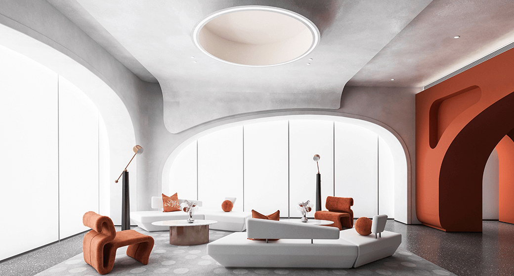 3D Sales office Modern reception area model download